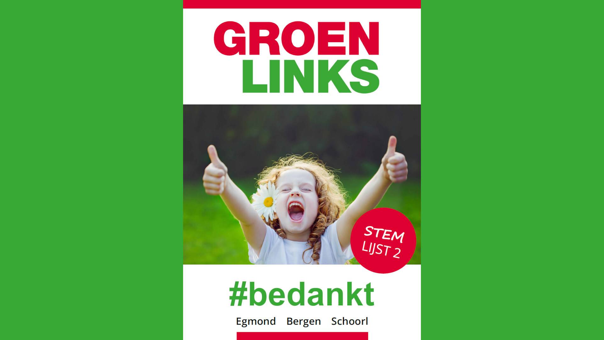 Bedankt voor je stem op GroenLinks !